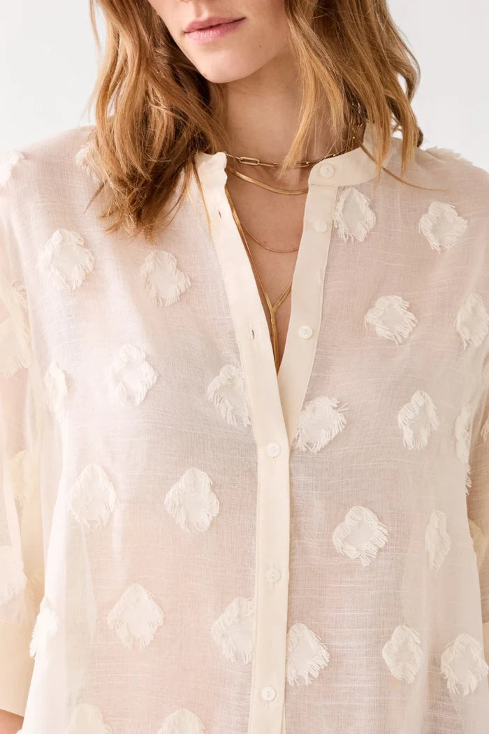 A-line 3D Blouse with Dots | Ivory