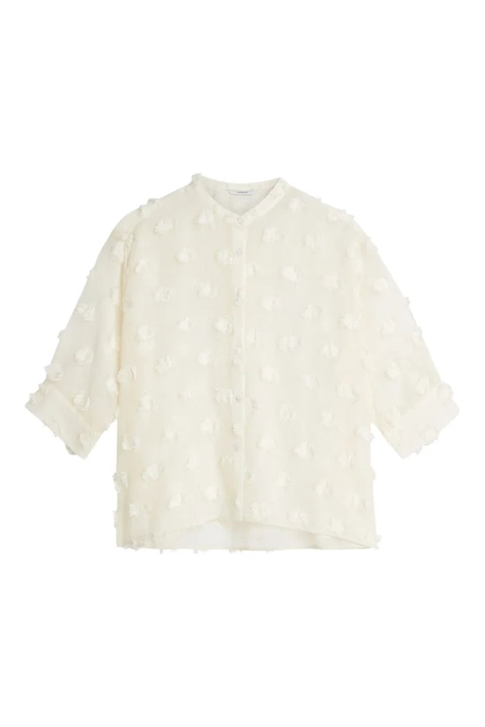 A-line 3D Blouse with Dots | Ivory