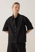 Abigail Shirt | Black Cotton Tencel