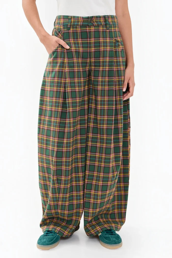 About It Baggy Wide-Leg Trousers | Green Combo