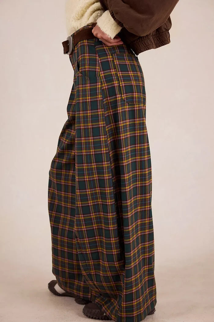 About It Baggy Wide-Leg Trousers | Green Combo