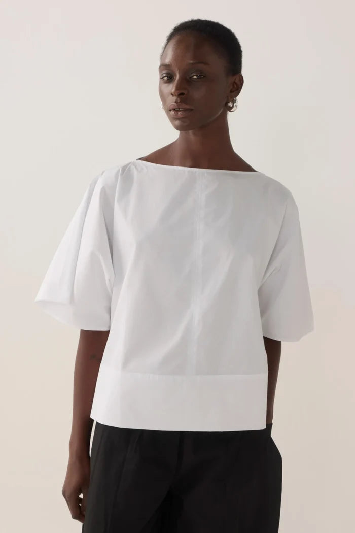 Aimee Top | White Poplin