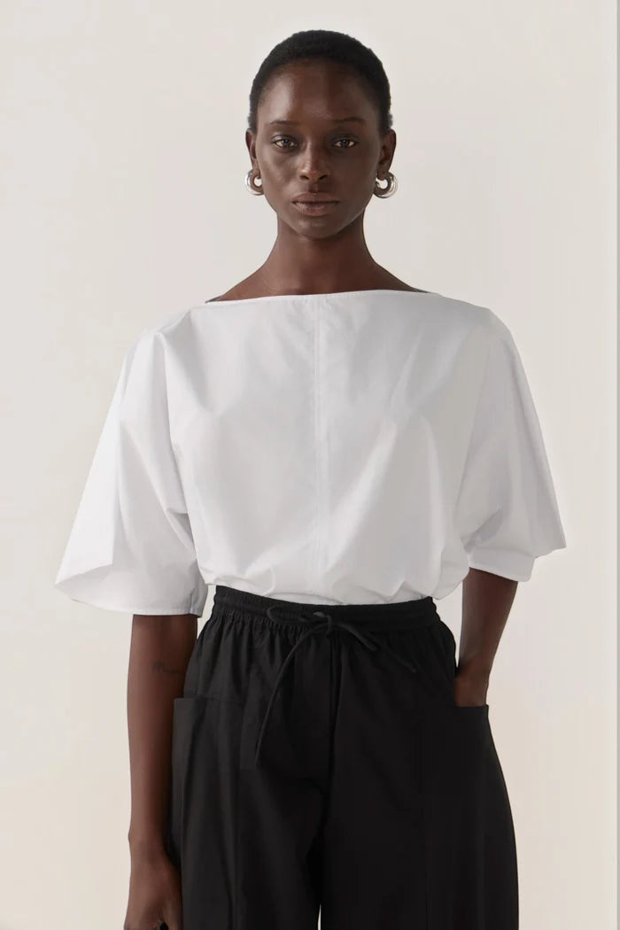 Aimee Top | White Poplin