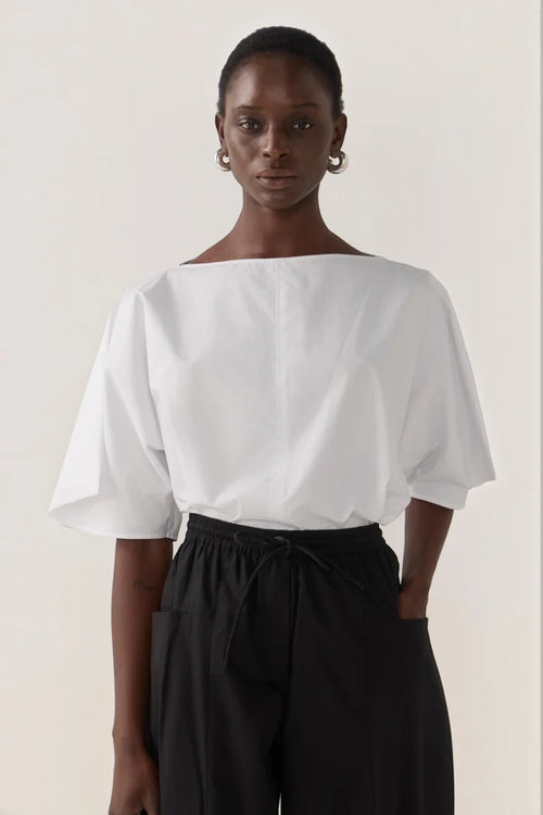 Aimee Top | White Poplin