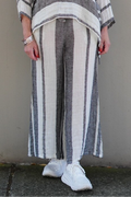 Alessa Wide Leg Pants | Black & White Stripes