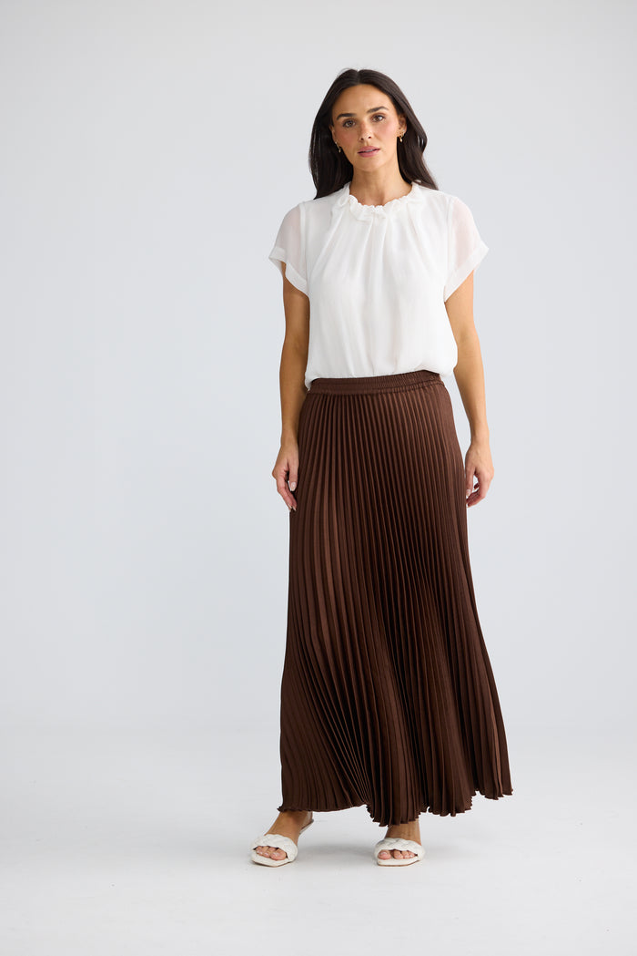 Alias Pleated Skirt | Chocolate