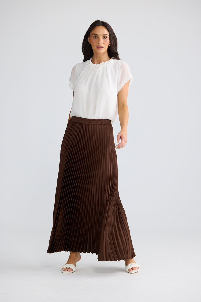 Alias Pleated Skirt | Chocolate
