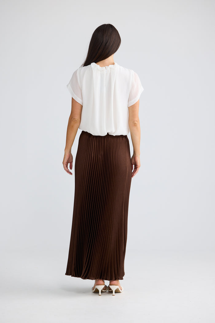 Alias Pleated Skirt | Chocolate