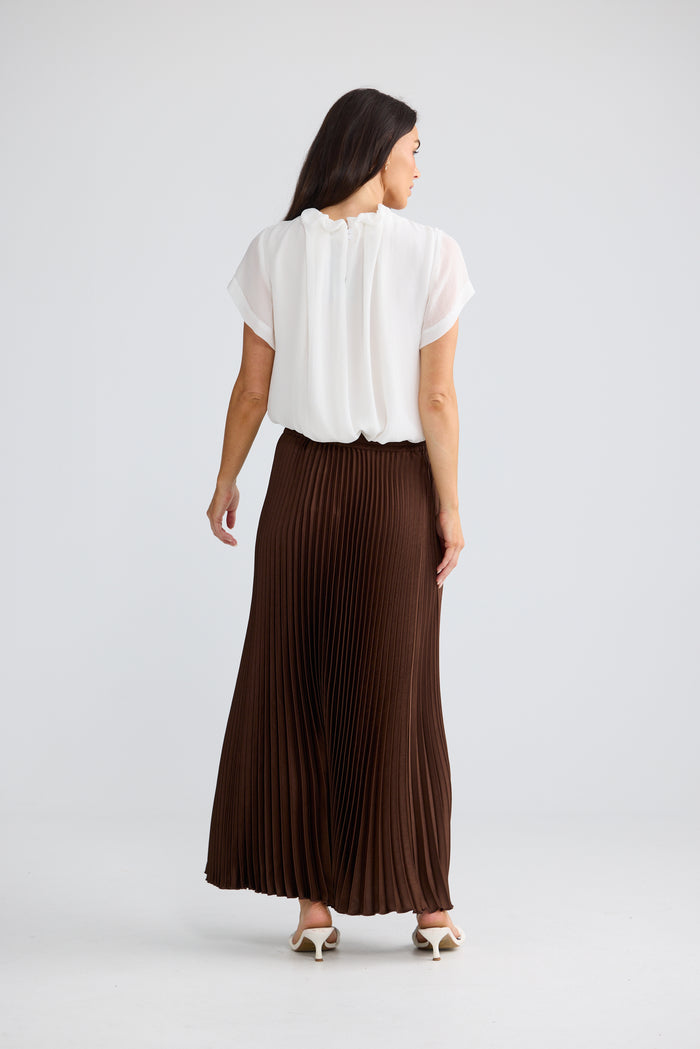Alias Pleated Skirt | Chocolate