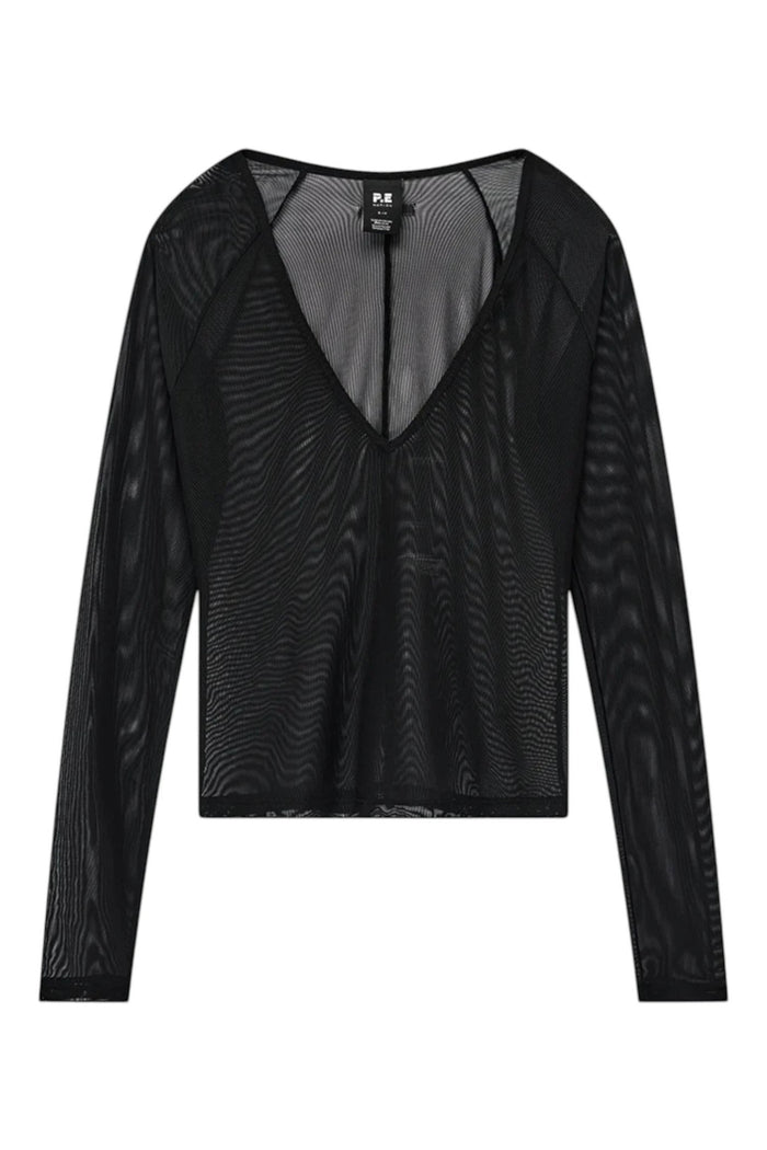All Out Mesh Long Sleeve Top | Black