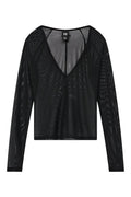 All Out Mesh Long Sleeve Top | Black