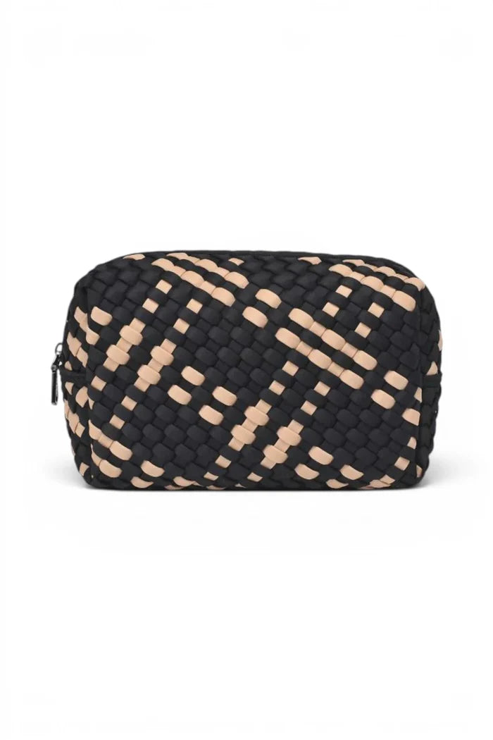 Altitude Woven Neoprene Cosmetic & Travel Organiser Pouch | Black Nude