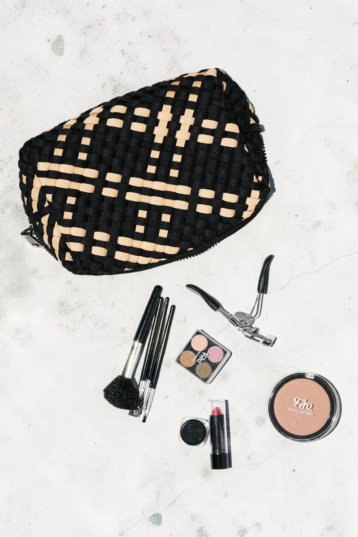 Altitude Woven Neoprene Cosmetic & Travel Organiser Pouch | Black Nude