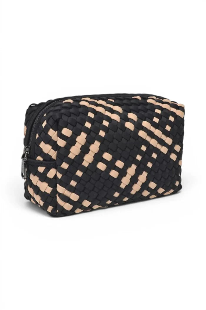 Altitude Woven Neoprene Cosmetic & Travel Organiser Pouch | Black Nude