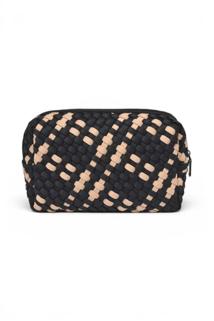 Altitude Woven Neoprene Cosmetic & Travel Organiser Pouch | Black Nude