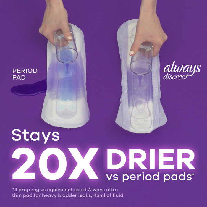 Always Discreet Incontinence Pads, Extra Heavy Absorbency, Long Length, 45 CT