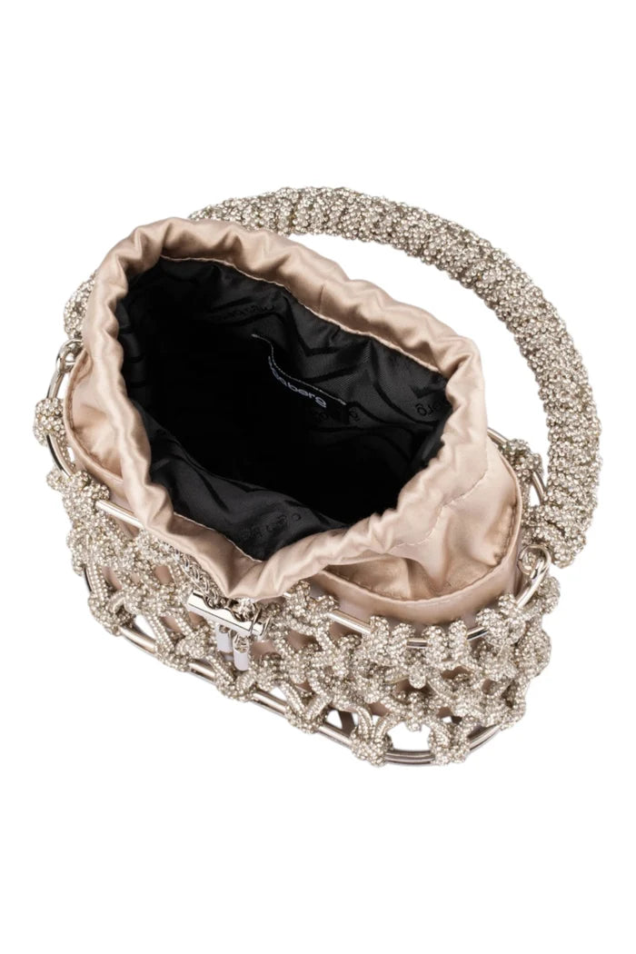 Amelia Crystal Cage Bag | Natural