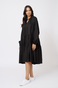 Amelia Linen Dress in Black
