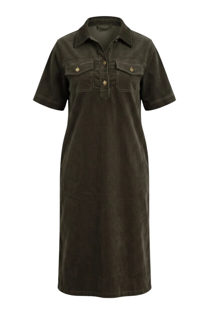 Amici Cord Dress | Khaki