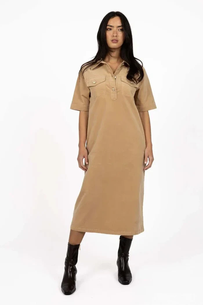 Amici Cord Dress | Wheat