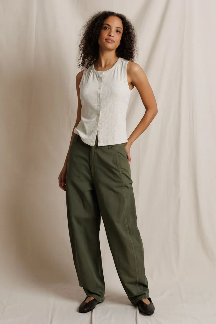 Andrea luxe Rib Sleeveless Cardigan | Oatmeal Ash
