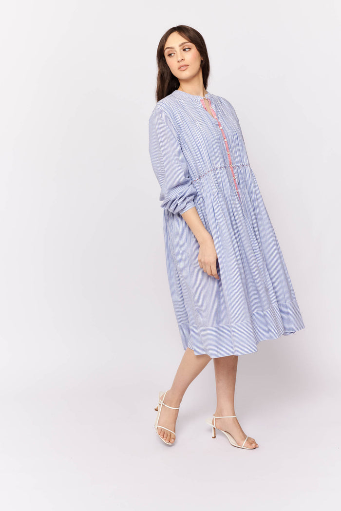 Arabesque Dress in Royal Blue Stripe