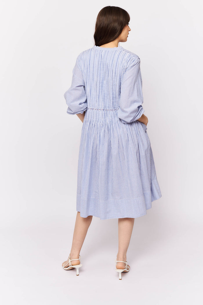 Arabesque Dress in Royal Blue Stripe