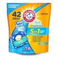 Arm & Hammer Clean Burst 5-in-1 Laundry Detergent Power Paks, High Efficieny (HE), 42 Count
