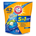 Arm & Hammer Plus OxiClean 5-in-1 Laundry Detergent Power Paks, 42 Count (Packaging may vary)