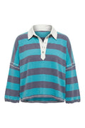 Auggie Oversized Polo Tee | Night Shadow / Tropical