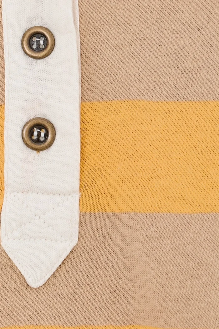 Auggie Oversized Polo Tee | Oat Latte / Yellow Finch