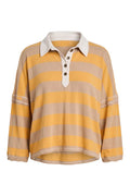 Auggie Oversized Polo Tee | Oat Latte / Yellow Finch