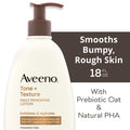 Aveeno Tone + Texture Renewing Hand and Body Lotion for Sensitive Skin, Fragrance Free, 18 oz