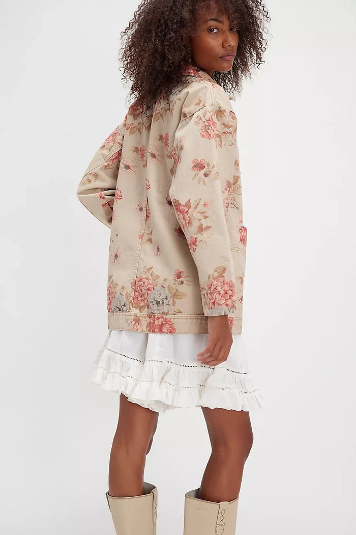 Avery Printed Denim Jacket | Exploded Floral