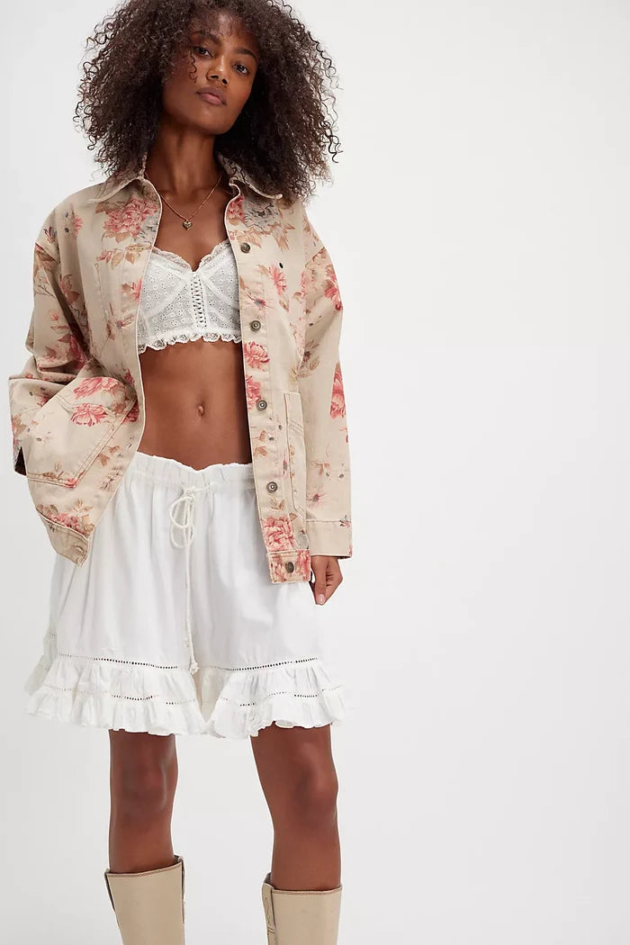 Avery Printed Denim Jacket | Exploded Floral