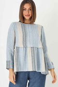 Baby Doll Top in Mist Stripe