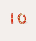 Bamboo Enamel Hoops | Coral