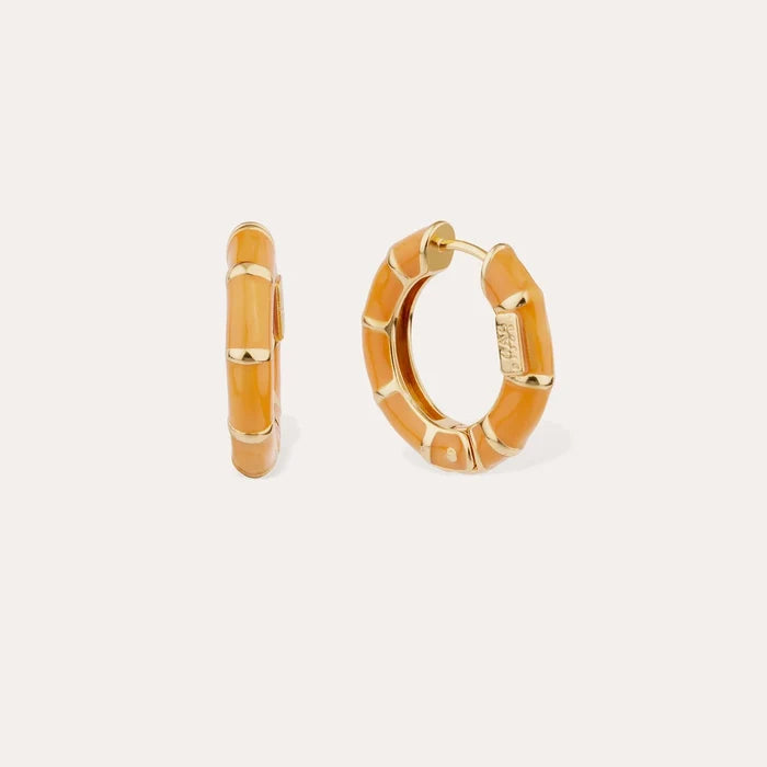 Bamboo Enamel Hoops | Yellow
