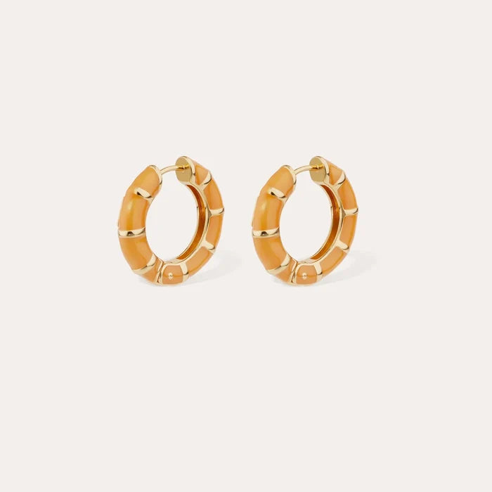 Bamboo Enamel Hoops | Yellow