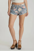 Bandits Low Waist Denim Shorts | Floral Bloom Cobaine Blue