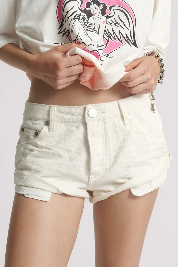 Bandits Low Waist Denim Shorts | Milk White