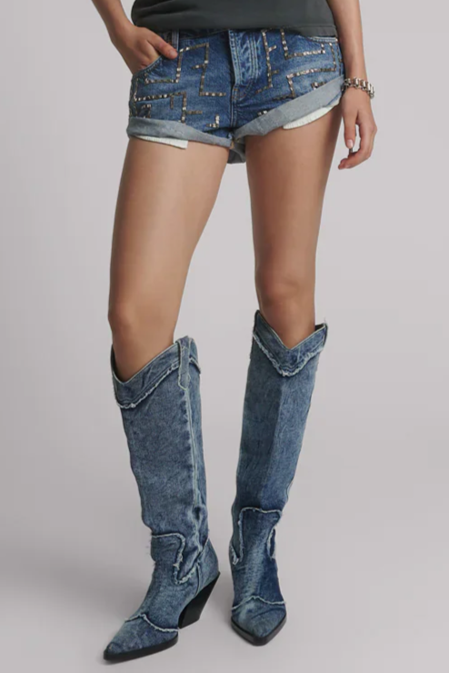 Bandits Low Waist Embellished Denim Shorts | Blue Thunder