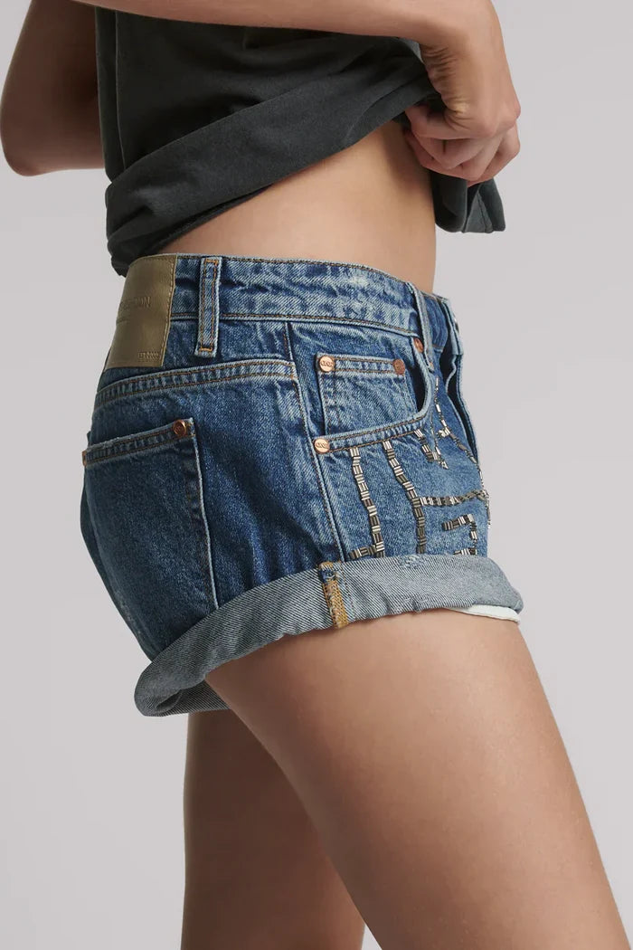 Bandits Low Waist Embellished Denim Shorts | Blue Thunder