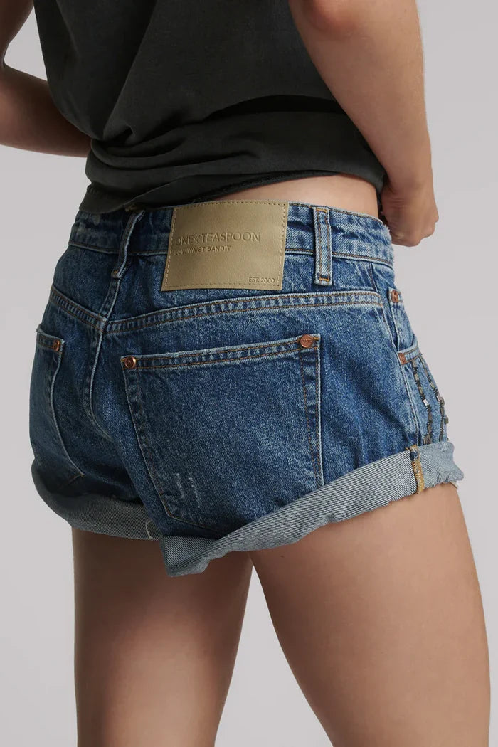 Bandits Low Waist Embellished Denim Shorts | Blue Thunder