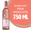 Barefoot Pink Moscato Sweet Pink Wine, California, 750ml Glass Bottle