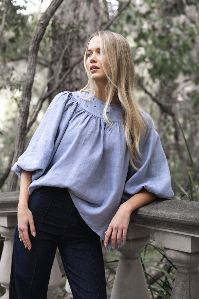 Baroque Blouse | Misty Grey