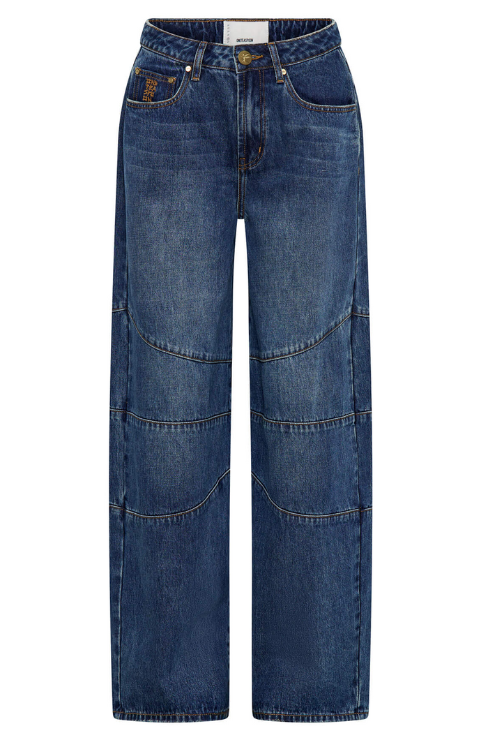 Barrel Mid Waist Wide Leg Denim Jeans | Dirty Blue Love