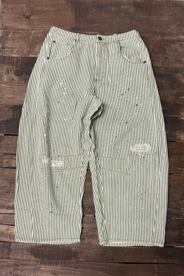 Barrel Of Dreams Jeans | Olive Stripe