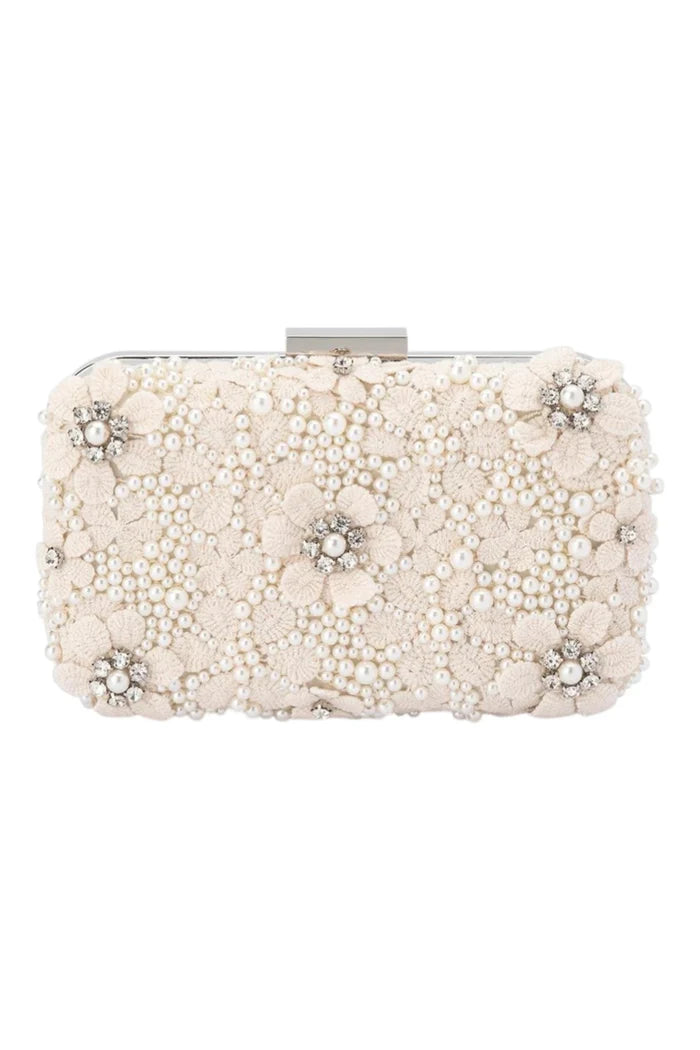 Beth Encrusted Clutch | Ivory