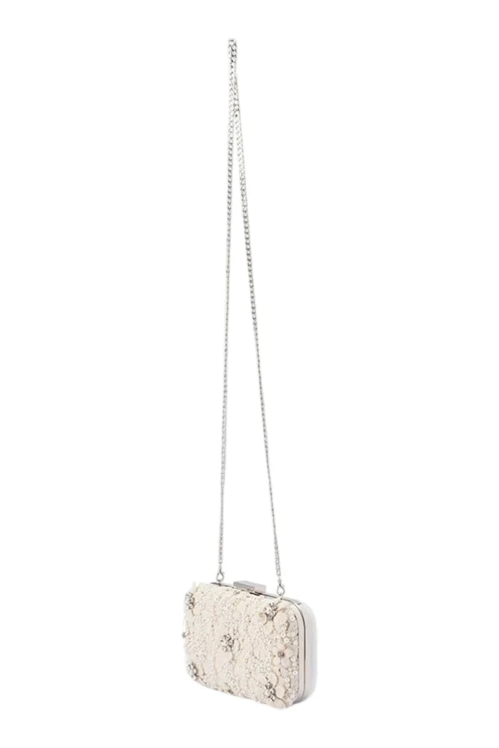 Beth Encrusted Clutch | Ivory